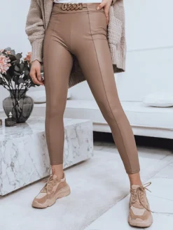 Spodnie Damskie>Dstreet Legginsy damskie STRIKE beżowe UY1115