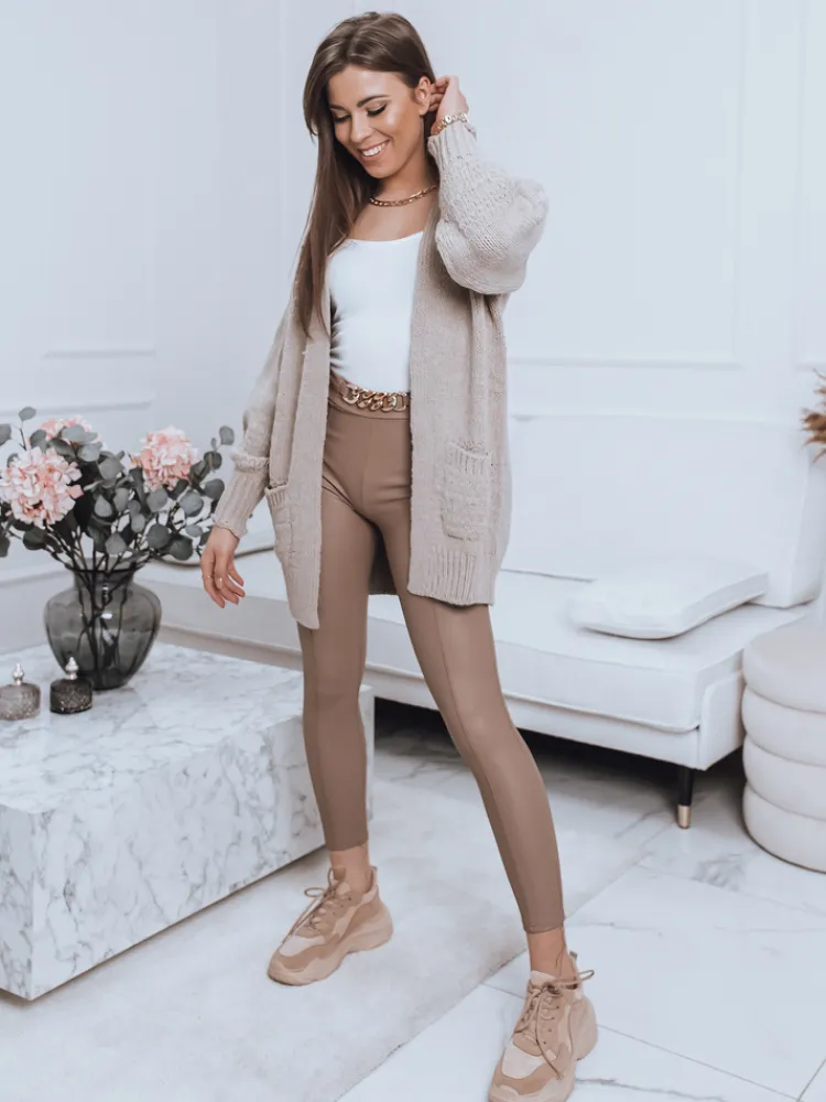 Spodnie Damskie>Dstreet Legginsy damskie STRIKE beżowe UY1115