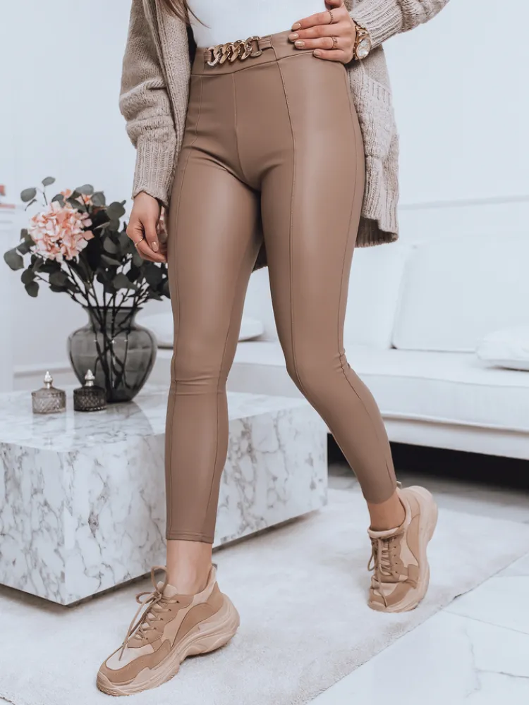 Spodnie Damskie>Dstreet Legginsy damskie STRIKE beżowe UY1115