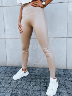 Spodnie Damskie>Dstreet Legginsy damskie woskowane EDIT beżowe UY1623