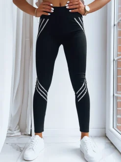 Spodnie Damskie>Dstreet Legginsy TERINI srebrne UY1420