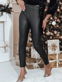 Spodnie Damskie>Dstreet Leginsy damskie FLEX woskowane czarne UY2305