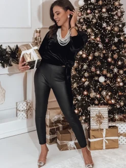 Spodnie Damskie>Dstreet Leginsy damskie FLEX woskowane czarne UY2305