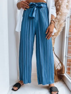 Spodnie Damskie>Dstreet Marszczone spodnie damskie RUFFLES niebieskie UY1541