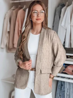 Marynarki Damskie>Dstreet Marynarka damska oversize SOFT LOVE ciemnobrązowa PY0130