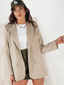 Marynarki Damskie>Dstreet Marynarka damska PALUD beżowa PY0074