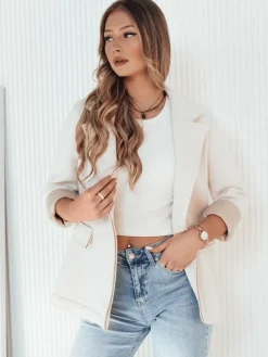 Marynarki Damskie>Dstreet Marynarka damska SPONDI beżowa TY4149