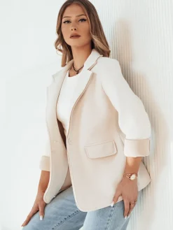 Marynarki Damskie>Dstreet Marynarka damska SPONDI beżowa TY4149