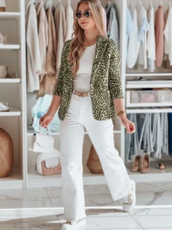 Marynarki Damskie>Dstreet Marynarka damska taliowana MARABELL zielona PY0129