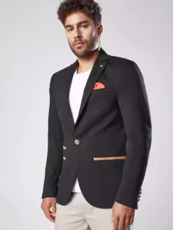 Marynarki Męskie>Dstreet Marynarka męska czarna MX0527