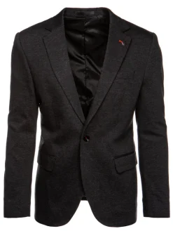 Marynarki Męskie>Dstreet Marynarka męska jednorzędowa antracytowa MX0606