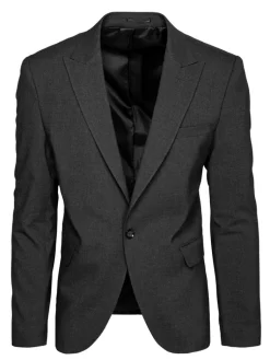 Marynarki Męskie>Dstreet Marynarka męska jednorzędowa ciemnoszara MX0617