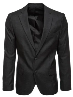 Marynarki Męskie|Wyjątkowe Okazje>Dstreet Marynarka męska jednorzędowa czarna MX0626