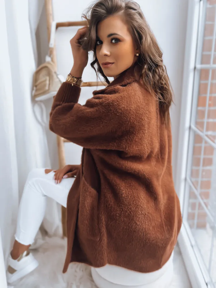 Płaszcze Damskie>Dstreet Płaszcz damski alpaka RITA II czekoladowy NY0623