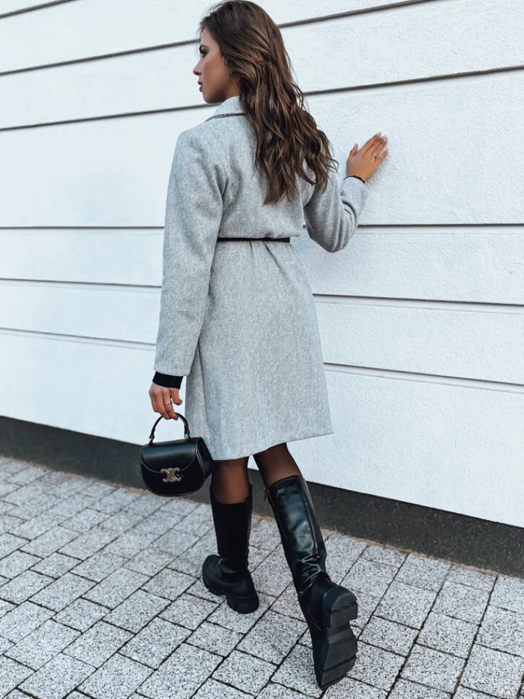 Płaszcze Damskie>Dstreet Płaszcz damski CELESTIA jasnoszary NY0649