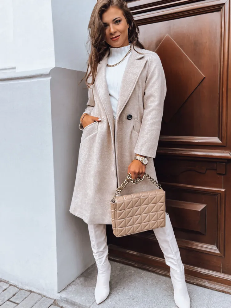 Płaszcze Damskie>Dstreet Płaszcz damski HARVEST jasnobeżowy TY3883