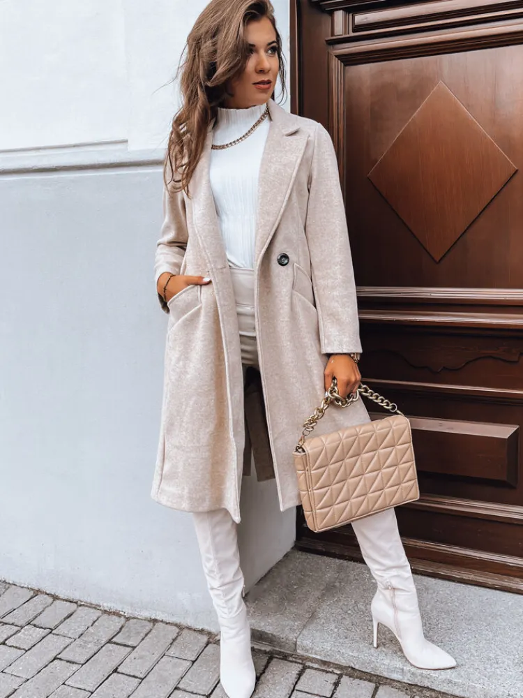 Płaszcze Damskie>Dstreet Płaszcz damski HARVEST jasnobeżowy TY3883