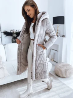 Płaszcze Damskie|Kurtki Damskie>Dstreet Płaszcz damski LINA beżowy TY3110