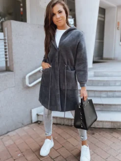 Płaszcze Damskie>Dstreet Płaszcz damski MELBY szary NY0479