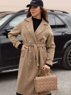 Płaszcze Damskie>Dstreet Płaszcz damski oversize CAMELLYN długi kamelowy NY0743