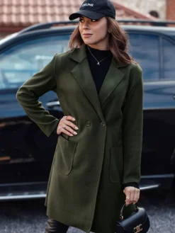 Płaszcze Damskie>Dstreet Płaszcz damski oversize LINNORE długi oliwkowy NY0704