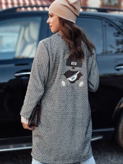 Płaszcze Damskie>Dstreet Płaszcz damski oversize TEDDSTYLE czarny NY0725