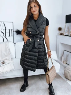 Płaszcze Damskie|Kamizelki Damskie>Dstreet Płaszcz damski pikowany kamizelka 3w1 MADAME czarna TY3154