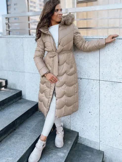 Płaszcze Damskie|Kurtki Damskie>Dstreet Płaszcz damski zimowy SCARLET kamelowy TY3805