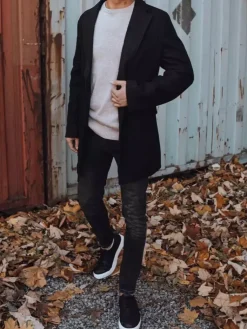 Płaszcze Męskie>Dstreet Płaszcz męski czarny CX0380z