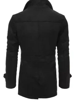 Płaszcze Męskie>Dstreet Płaszcz męski dwurzędowy czarny CX0432