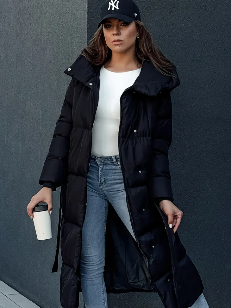 Płaszcze Damskie|Kurtki Damskie>Dstreet Płaszcz pikowany damski CLOUTIQUE czarny TY4373