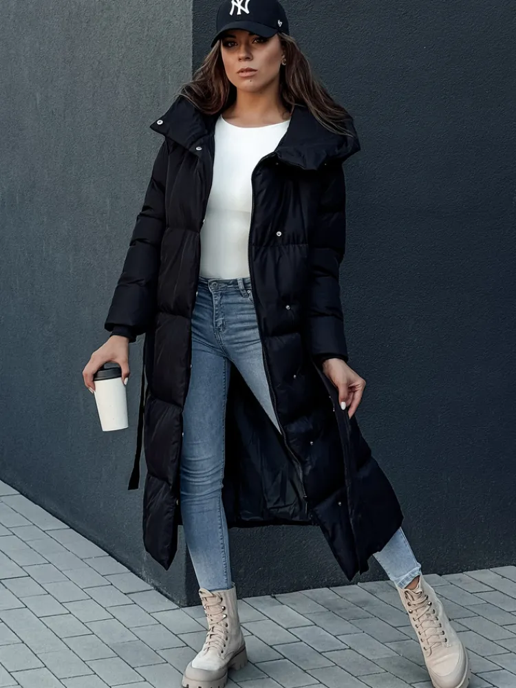 Płaszcze Damskie|Kurtki Damskie>Dstreet Płaszcz pikowany damski CLOUTIQUE czarny TY4373