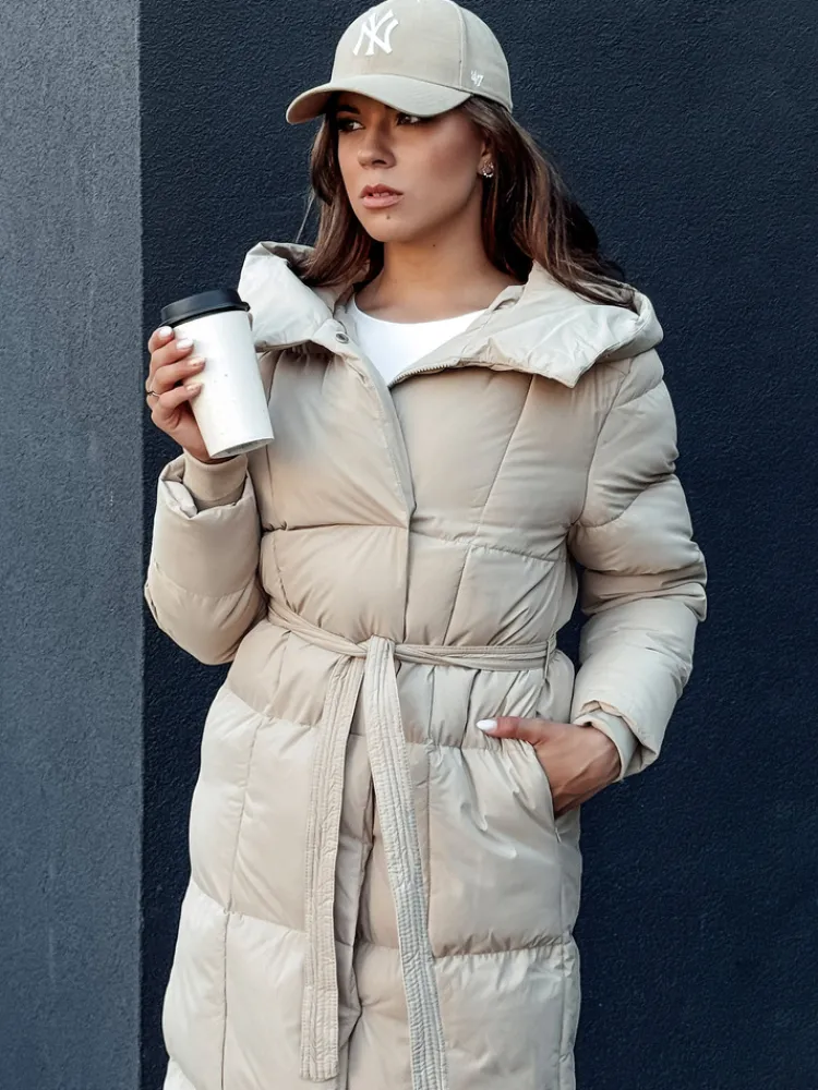 Płaszcze Damskie|Kurtki Damskie>Dstreet Płaszcz pikowany damski CLOUTIQUE beżowy TY4372