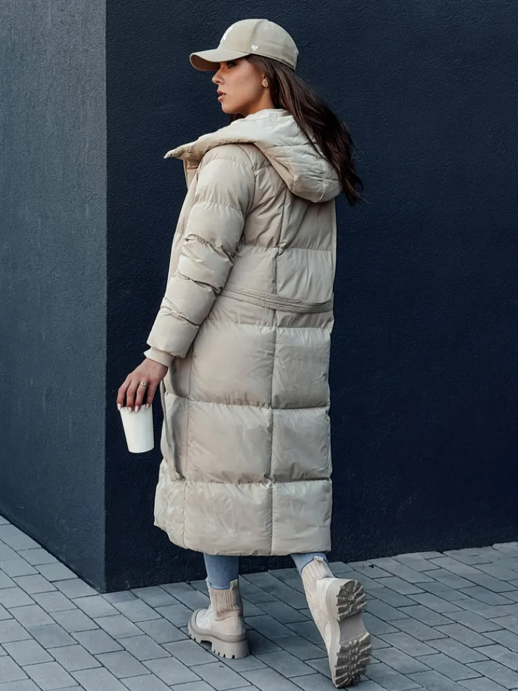 Płaszcze Damskie|Kurtki Damskie>Dstreet Płaszcz pikowany damski CLOUTIQUE beżowy TY4372