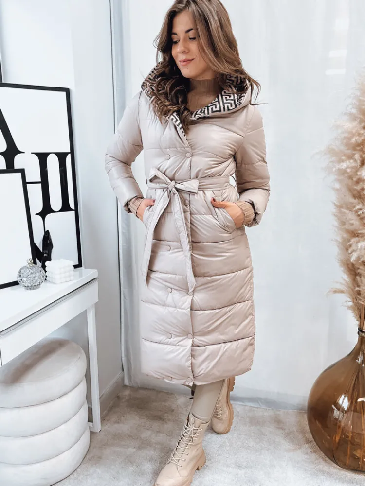 Płaszcze Damskie|Kurtki Damskie>Dstreet Płaszcz zimowy damski GRACE beżowy TY4067