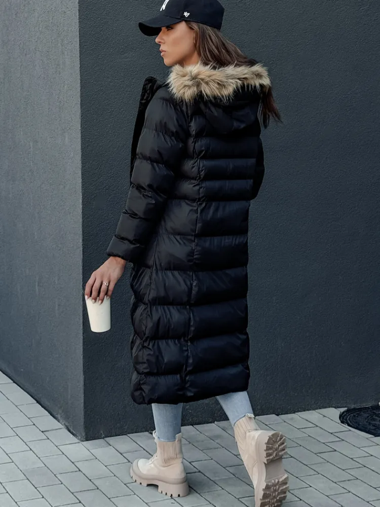 Płaszcze Damskie|Kurtki Damskie>Dstreet Płaszcz zimowy damski LUXWARM czarny TY4374