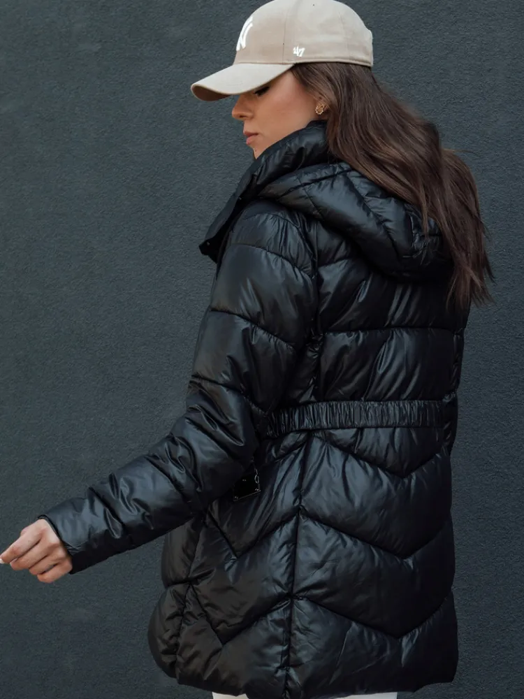 Płaszcze Damskie|Kurtki Damskie>Dstreet Płaszcz zimowy damski pikowany BLOOM czarny TY4484