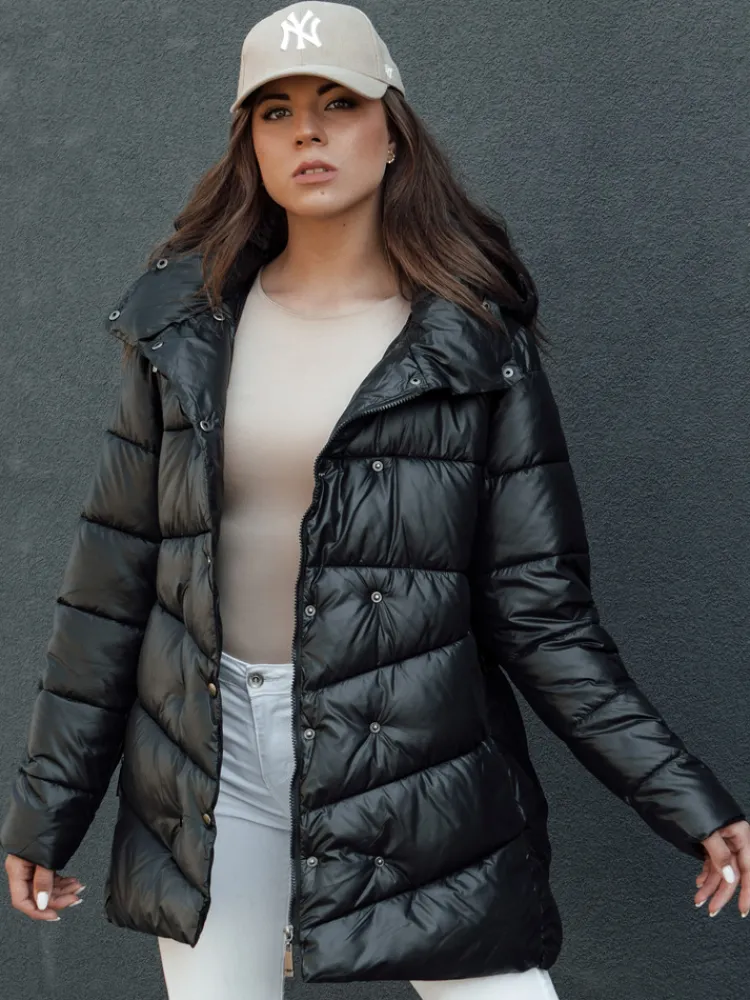 Płaszcze Damskie|Kurtki Damskie>Dstreet Płaszcz zimowy damski pikowany BLOOM czarny TY4484