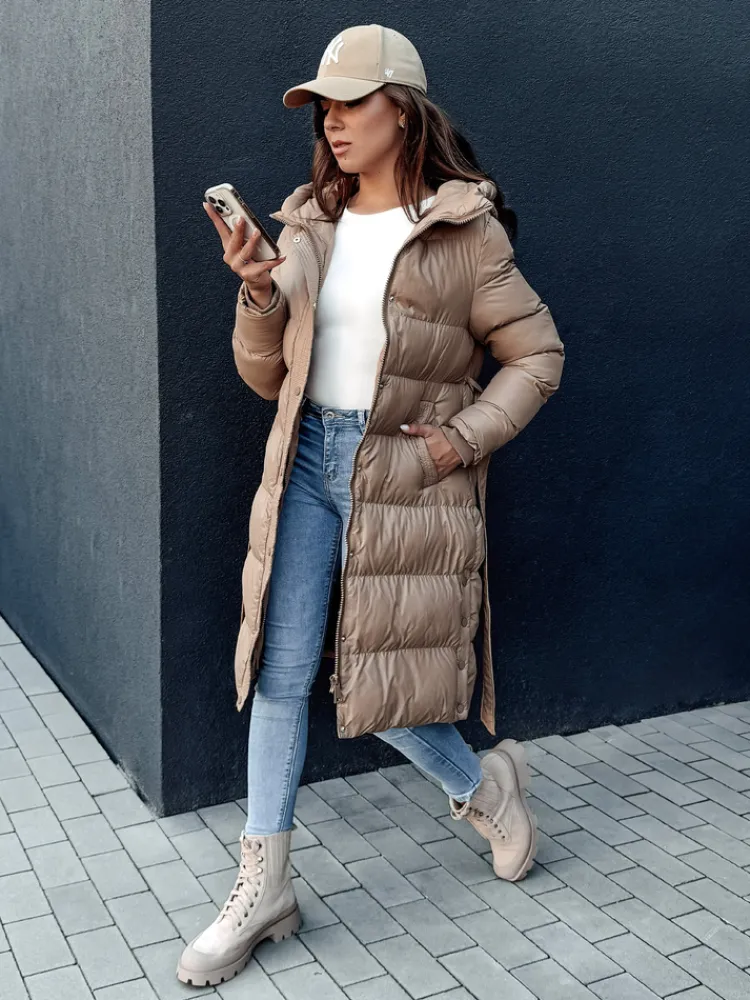 Płaszcze Damskie|Kurtki Damskie>Dstreet Płaszczyk damski pikowany GLAMMANT beżowy TY4354