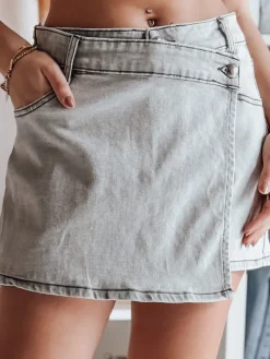 Spódnice|Spodenki Damskie>Dstreet Spódnico-spodenki damskie jeansowe CHILL WRAP szare CY0508