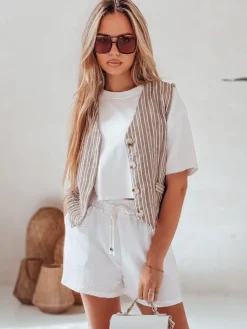 Spodenki Damskie>Dstreet Spodenki damskie HOT VIBE białe SY0444