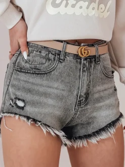 Spodenki Damskie>Dstreet Spodenki damskie jeansowe SHORT LIFE szare SY0478
