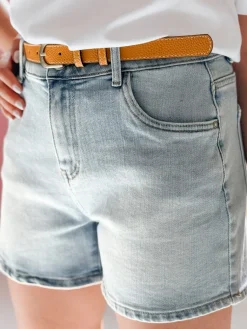 Spodenki Damskie>Dstreet Spodenki damskie jeansowe z paskiem SUNNY JIN niebieskie SY0470