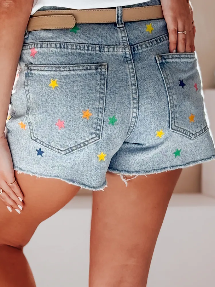 Spodenki Damskie>Dstreet Spodenki damskie jeansowe STARSHINE niebieskie SY0463