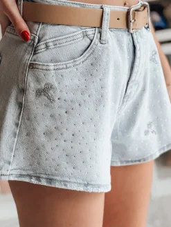Spodenki Damskie>Dstreet Spodenki damskie jeansowe SPARKLOVE niebieskie SY0474