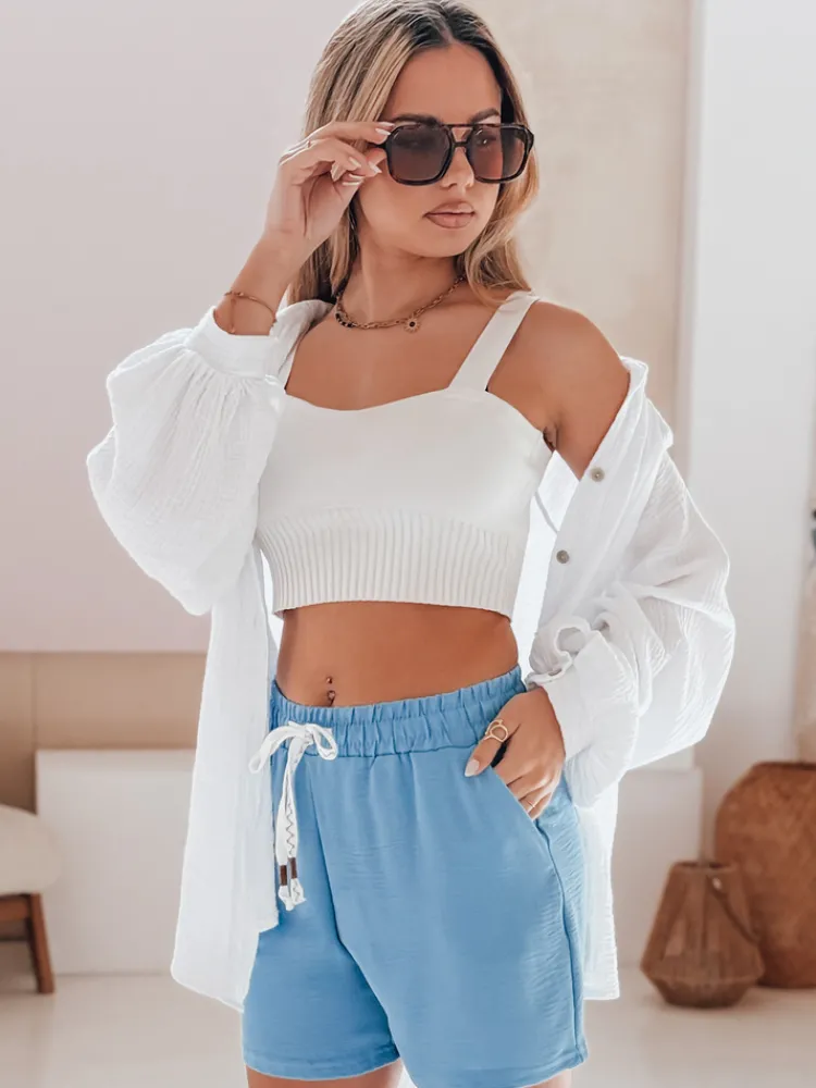 Spodenki Damskie>Dstreet Spodenki damskie NOT TOMORROW niebieskie SY0446