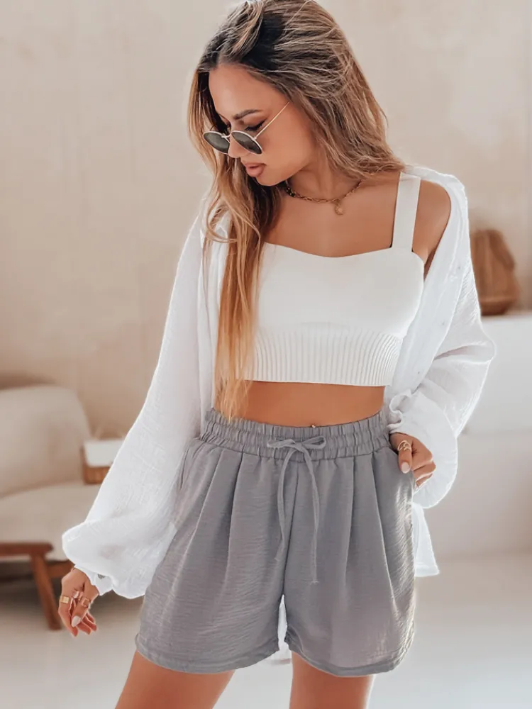 Spodenki Damskie>Dstreet Spodenki damskie RELAX TIME szare SY0460