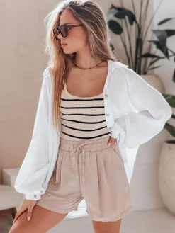 Spodenki Damskie>Dstreet Spodenki damskie RELAX TIME beżowe SY0458