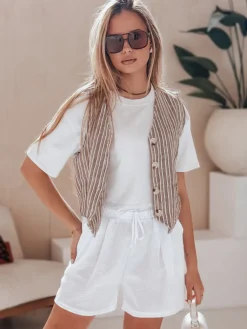 Spodenki Damskie>Dstreet Spodenki damskie RELAX TIME białe SY0462