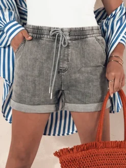 Spodenki Damskie>Dstreet Spodenki damskie RELAX VIBES szare SY0382